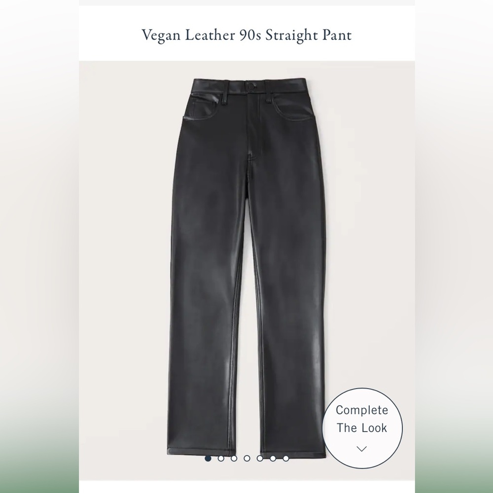 NWT Abercrombie Vegan leather 90s straight pant.
